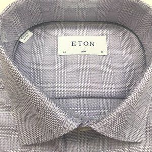 ETON Slim Fit Check Luxe Twill Dress Shirt